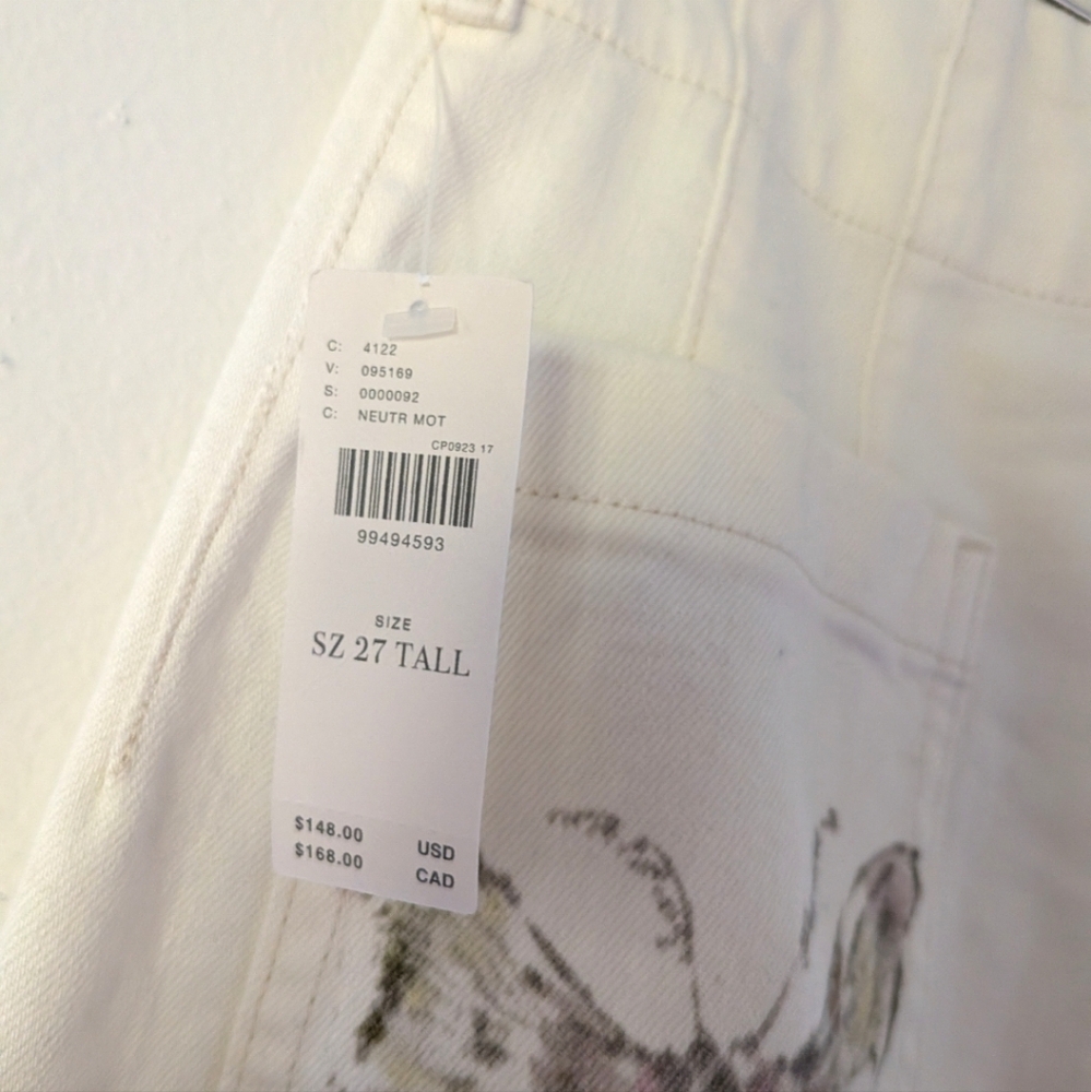 NWT Anthropologie Maeve Swan Gossip Colette Denim Crop Wide-Leg Jeans 27 Long - Picture 3 of 16